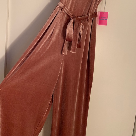 Velour Blush Pink Jumpsuit - NEW WITH TAGS - Picture 2 of 4